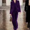 Costume de velours pour femmes ensembles élégants simples à 3 pièces veste veste pantalon de veste luxe 2023 Chic femme 231221