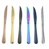 Dinnerware Sets 6pcs High Quality Stainless Steel Rose Gold Steak LNIFE In Set Restaurant Sharp Knives Tableware Cutlery1995