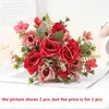 Decoratieve bloemen Simulatie Orange Philando Roled Edge Roses Bouquet Auditorium Decor Artificial Rose Silk Fake Flower Hall Decoratie