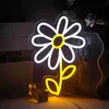 Sign LED Neon Sign LED Neon Light Cute Daisy Flower Neon Sign Decoration Home Bar Hotel Bedroom Decorative Neon Lamp R230613