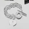 Braccialetti di lusso Designer Media Heart Chain Chain per donne catene di gioielli Bracciale 16/17/18/19/21CM S925 per Platinum da festa non dissolvenza con scatola