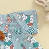 Zestawy odzieży 0-4y Baby Boys Summer Stoli Easter Marchewka Koszule z krótkim rękawem z muszką Zestaw Kids Casualne ubrania