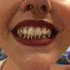 Grillz, Zahngrill 18k echtes Gold Grillz Zahnmund Fang Grill Klammern einfache Punk HipHop Up 2 Boden 6 Zähnekappe Cosplay Cosplay Co dhx7q