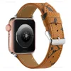 스트랩 럭셔리 애플 워치 밴드 38 40 41 42 44 45 49 mm 꽃 가죽 시계 IWATCH 8 7 6 5 4 SE 디자이너 워치 밴드를위한 스트랩 팔찌