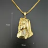 Religious 14k Yellow Gold Virgin Mary Pendant Necklaces Women Jewelry Christian Golden Color Iced Out Madonna Necklace
