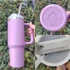 US STOCK 1:1 same Camelia Pink Gradient H2.0 40oz Stainless Steel Tumblers Cups with Silicone handle Lid And Straw Travel Car mugs Keep Drinking Cold Water Bottles