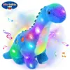 Светодиодная световая плюшевая игрушка синий милый динозавр фаршированные животные мягкие удобные детские подушки для девочек Сон 231221