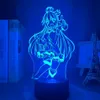 ナイトライトkonosuba led led light aqua lamp for bedroom decor decor Birthdayギフト3d anime288o