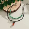 Collane a ciondolo Tree/Dragonfly Collana pendenti per donne 2023 Perline di pietra a strati di moda e corda chiari sui gioielli del collo Accessori