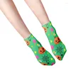 Women Socks 3D Printed Short Design Fashion Skull Funny Pumpkin Low Top Halloween Gift Suitable For Unisex