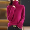 Maglioni femminili autunno e inverno il maglione in cashmere di visone con camicia da fondo a maglieria imbottita da femmina.