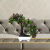 装飾的な花人工花の木屋内デスクトップ装飾シミュレーションボンサイローズツリーフェイクポットで鉢植え