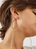 Stud ins simple oversized earring stylish metallic personality cold wind circle Hoops earrings 231222