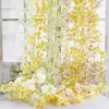 Fleurs décoratives artificielles cerises fleur de vigne faux mur de rotin suspendu ornement ornement de mariage fond de maison plantes décorations