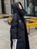 Женские траншеи покрывают хлопчатобумажную куртку для женщин в середине и длинной длине колена корейская зима густая модная универсальная свобода
