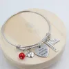 Whole Stainless Steel Bracelet Adjustable Wire Bangle Book Ruler Teacher Charm Bracelet Bangle Women Jewelry Teachers Gift2827