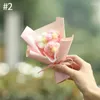 Fleurs décoratives crochet fleur mini artificiel tricoté pour mariage mignon bouquet imitation année cadeau de la journée du professeur