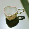 Tasses mignonnes tasse de café thé créatif coeur en céramique lait tasses d'anniversaire en porcelaine cadeau