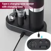 Electric Wine Opener Set with Charging Base Automatic Corkscrew Rechargeable Bottle for Home Party Bar Accessories 231221