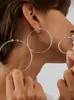 Stud ins simple oversized earring stylish metallic personality cold wind circle Hoops earrings 231222