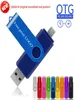 USB Flash Drives OTG 128G 9Color Pen Drive Pendrive Personnalized USB Stick 64 Go pour le smartphone Spin Logo MicrousB Personalzizabil4874374