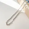 Kedjor 45cm-50cm 5mm Real 925 Sterling Silver Circle Rolo Chain Halsband för kvinnor flickor män smycken ketting Kolye Colier 18 "-20" Försäljning