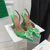 Begum Crystal-embellished spänne fläckpumpar skor spole klackar sandaler kvinnors lyx