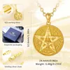 Pendanthalsband Eudora 925 Sterling Silver Pentagram runor Halsband för kvinnor Man 18K Gold Amulet Guardian Star Tetragrammaton Pendant Gift 231222