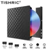 Tishric DVD Внешний USB3.0 Читатель считывателя всплывающая мобильная мобильная внешняя DVD-RW Тип C RW CD-плееры Оптические диски для ноутбука на рабочем столе IMAC 231221