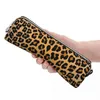 Kosmetiska väskor härliga leopardtryck blyertsfodral Box Pen Holder For Student Large Storage Bag Students School Present Stationery