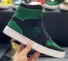 Fashion skull Casual Shoe Lace-Up Sneakers Metallic Distressed High Top Suede Calf Leather Designer Man Women Shoes