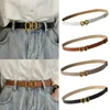 Riemen vaste kleur dunne taille riem verstelbare riem gouden bronzen geometrie snap metalen gesp vrouwelijke jeans jurk broek tailleband