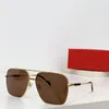 Neue Modedesign Männer Sonnenbrille 0422S Square Form Pilot Metal Rahmen Einfacher und beliebter Stil Outdoor UV400 Schutz Brillen Eyewear