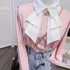 Blouses pour femmes Small Bow Colon Collier de poupée printemps automne élégant ol fashion fottoring Blouse Loose Drape Sweet Top Female Vêtements