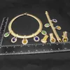 Женские ювелирные украшения набор 24K Оригинальное ожерелье великолепное красочное каменное простое простые модные браслет роскошные свадебные банкет 231221