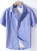 Мужские повседневные рубашки прибывают лето с коротким рукавом Suepr Большой свободная мода дюймовый дюймовый белье с тонкой рубашкой Smlxl2xl3xl4xl5xl6xl