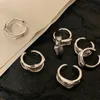 Обручальные кольца винтажные крутые нерегулярные кольцевые кольцо стерлингового серебряного серебра 925 Широкие открытые полосы