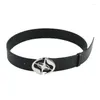 Cintos Y2K Goth Metal Star Fivelelle Leather Belt for Woman vintage cientia homem estilo casual calçada jeans acessórios de luxo