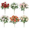Fleurs décoratives 10 têtes Bouquet de rose artificiel pivoines en soie bricolage pour le vase de mariage Bureau El Table Centère maître