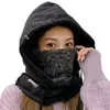 Autumn Winter Women Warm Cap Outdoor Hooded Collar Head Cover Thick Plush Velvet Mask Scarf Hat 231221