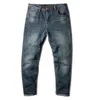 Jeans maschile design vintage italiano jeans maschi di colore scuro pantaloni in cotone in cotone pantaloni strappati jeans per uomo jeans classici di moda homme j231222