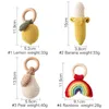 1pc bébé hochet Crochet Banana Rainbow Fruit Toys Rague en bois rotin jouet néonatal molaire Teether Cadeaux d'éducation nés 231221