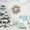 Декоративные цветы рождественские венки ручной сосновой игла венки венок из входной двери зима с серебряными ягодами и конусами для Хо