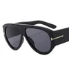 Lunettes de soleil Pilot de luxe Femmes surdimensionnées Designer Big Frame Gradient Sun Glasses Fashion Goggle Shades