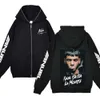 Anuel AA Real Hasta La Muerte Full Zipper Hoodies Hip Hop Streetwear Sweatshirt Loose Casual Zip Up Jacket Oversized Y2K Clothes