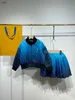ブランドガールズドレススーツ秋のキッズデザイナーコートセットサイズ110-160グラデーションジャケットとプリーツスカートdec10
