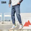 الجينز للرجال Semir Jeans Man 2021 الصيف سراويل مدببة جديدة فضفاضة السراويل القديمة اتجاه الاتجاه العلامة التجارية الشارع العلامة التجارية Demin J231222