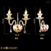 Wall Lamp European Luxury Ceramic Crystal Bedside Bedroom Aisle Candle