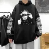 Nuove felpe anime jujutsu kaisen divertenti con cappuccio di stampa di satoru gojo unisex haruku pullover modhi