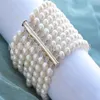 8ROW 8 7 mm blanc rond Bracelet de perles d'eau douce 277h